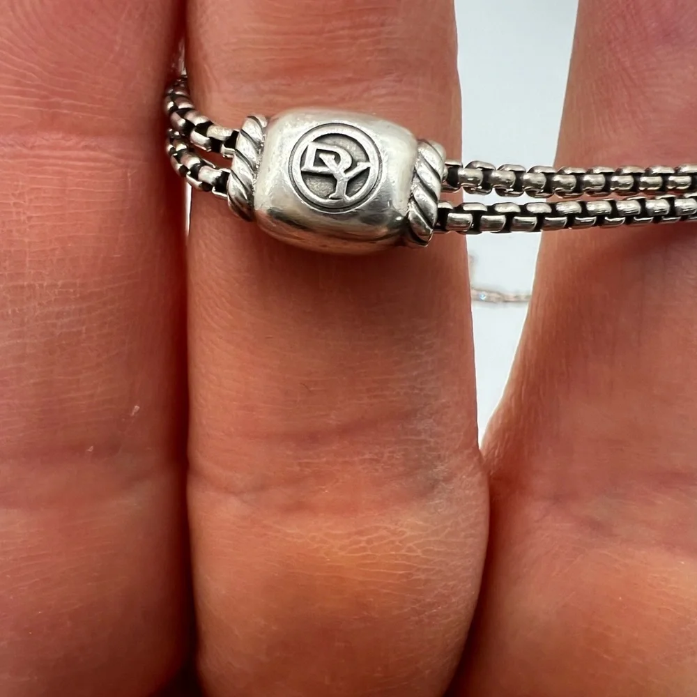 🔴Authentic DAVID YURMAN PETITE PAVÉ DIAMONDS CROSS CHAIN BRACELET🔴 - Picture 7 of 11